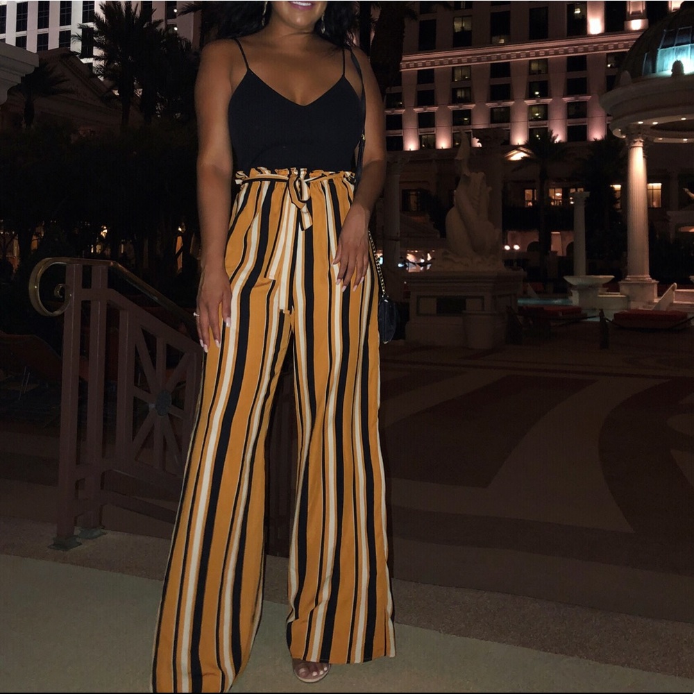 Cute mustard stripe jumpsuit